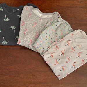 Set of 4 Old Navy holiday-themed thermals